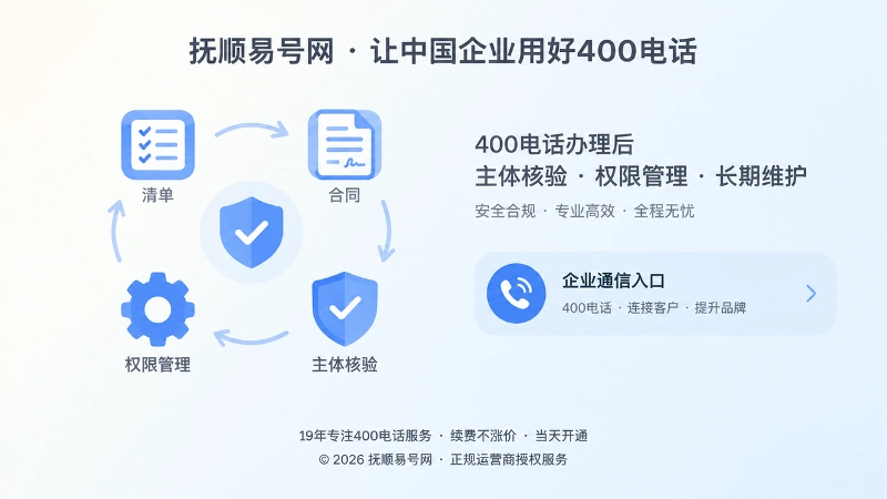 400电话办理后的核验流程与长期维护示意图